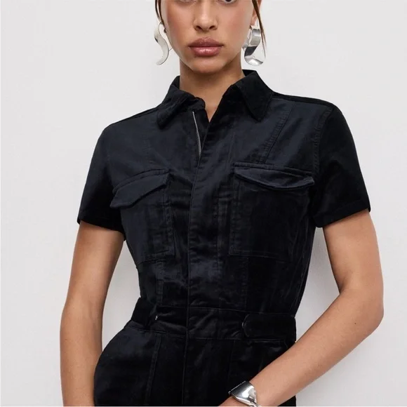 Good American NWT Medium Fit for Success Velvet Bootcut Jumpsuit New - Picture 4 of 10